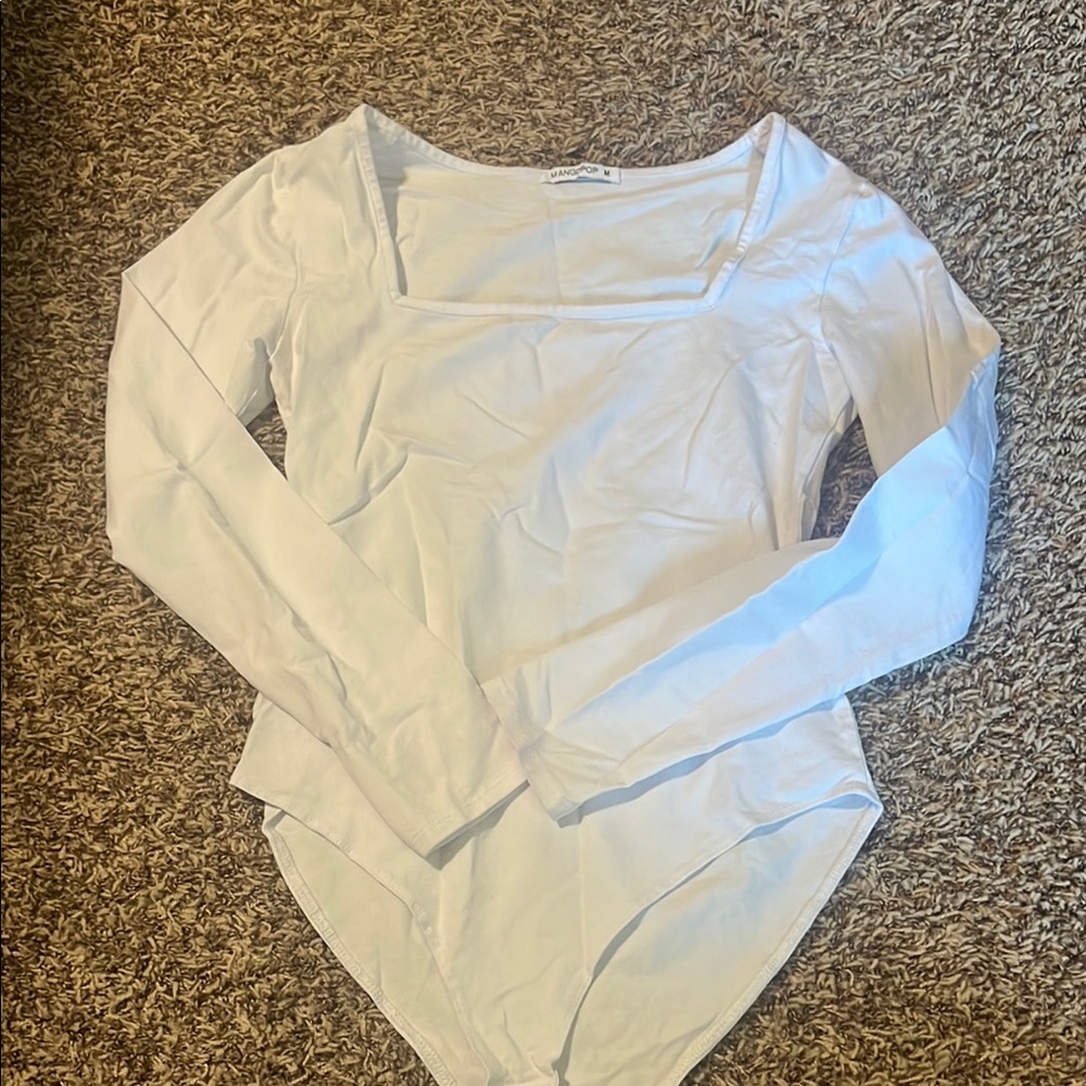 White Long Sleeve Bodysuit
